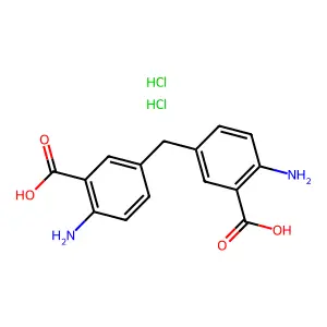Benzoic acid, 3,3'-methylenebis(6-amino-, hydrochloride (1:2) structure