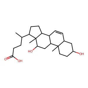 3alpha,12alpha-Dihydroxy-5beta-chol-6-en-24-oic acid structure