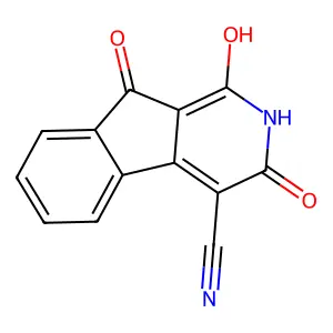 9-Hydroxy-1,3-dioxo-2,3-dihydro-1H-indeno[2,1-c]pyridine-4-carbonitrile structure