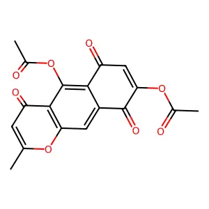 4H-Naphtho[2,3-b]pyran-4,6,9-trione, 5,8-bis(acetyloxy)-2-methyl- structure