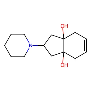 (3aS,7aS)-2-piperidin-1-yl-2,3,4,7-tetrahydro-1H-indene-3a,7a-diol structure