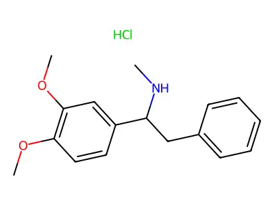 Veratrylamine, alpha-benzyl-N-methyl-, hydrochloride structure
