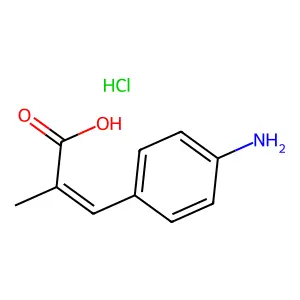 2-Propenoic acid, 3-(4-aminophenyl)-2-methyl-, hydrochloride (1:1) structure