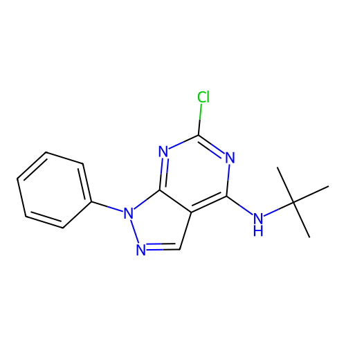 n-Tert-butyl-6-chloro-1-phenyl-1h-pyrazolo[3,4-d]pyrimidin-4-amine structure