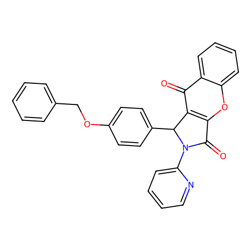 1-[4-(benzyloxy)phenyl]-2-(pyridin-2-yl)-1,2-dihydrochromeno[2,3-c]pyrrole-3,9-dione structure