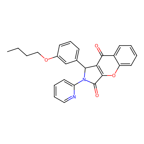 1-(3-Butoxyphenyl)-2-(pyridin-2-yl)-1,2-dihydrochromeno[2,3-c]pyrrole-3,9-dione structure