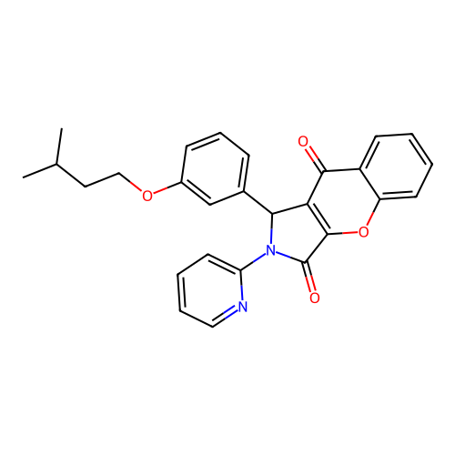 1-[3-(3-methylbutoxy)phenyl]-2-pyridin-2-yl-1,2-dihydrochromeno[2,3-c]pyrrole-3,9-dione structure