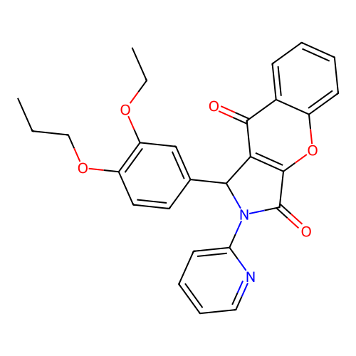 1-(3-ethoxy-4-propoxyphenyl)-2-pyridin-2-yl-1,2-dihydrochromeno[2,3-c]pyrrole-3,9-dione structure
