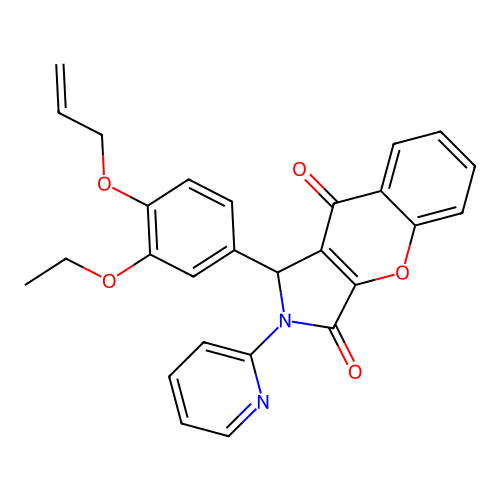 1-(3-ethoxy-4-prop-2-enoxyphenyl)-2-pyridin-2-yl-1H-chromeno[2,3-c]pyrrole-3,9-dione structure