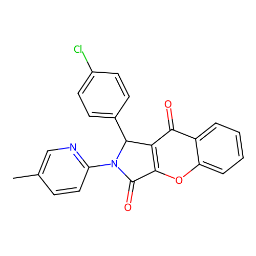 1-(4-chlorophenyl)-2-(5-methylpyridin-2-yl)-1,2-dihydrochromeno[2,3-c]pyrrole-3,9-dione structure