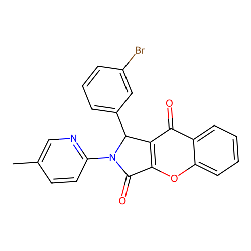 1-(3-bromophenyl)-2-(5-methylpyridin-2-yl)-1,2-dihydrochromeno[2,3-c]pyrrole-3,9-dione structure