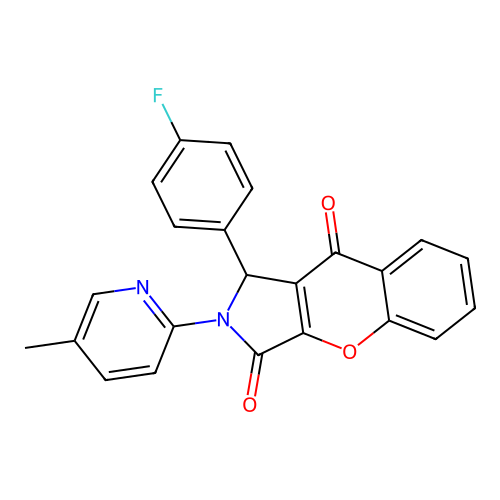 1-(4-fluorophenyl)-2-(5-methylpyridin-2-yl)-1,2-dihydrochromeno[2,3-c]pyrrole-3,9-dione structure