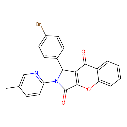 1-(4-bromophenyl)-2-(5-methylpyridin-2-yl)-1,2-dihydrochromeno[2,3-c]pyrrole-3,9-dione structure