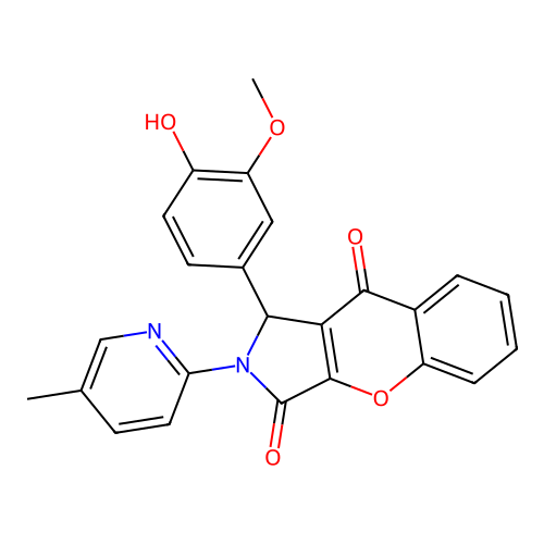 1-(4-hydroxy-3-methoxyphenyl)-2-(5-methylpyridin-2-yl)-1,2-dihydrochromeno[2,3-c]pyrrole-3,9-dione structure