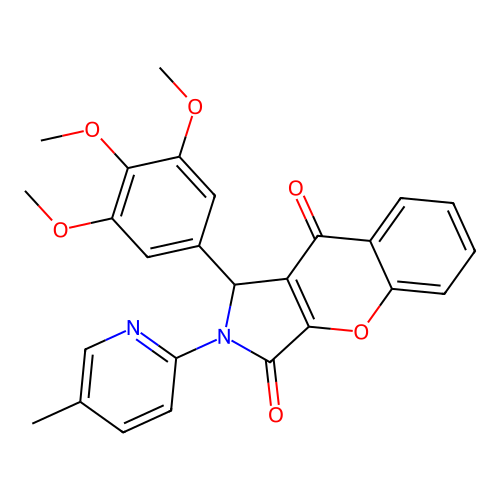 2-(5-methylpyridin-2-yl)-1-(3,4,5-trimethoxyphenyl)-1,2-dihydrochromeno[2,3-c]pyrrole-3,9-dione structure