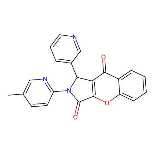 2-(5-methylpyridin-2-yl)-1-(pyridin-3-yl)-1,2-dihydrochromeno[2,3-c]pyrrole-3,9-dione structure
