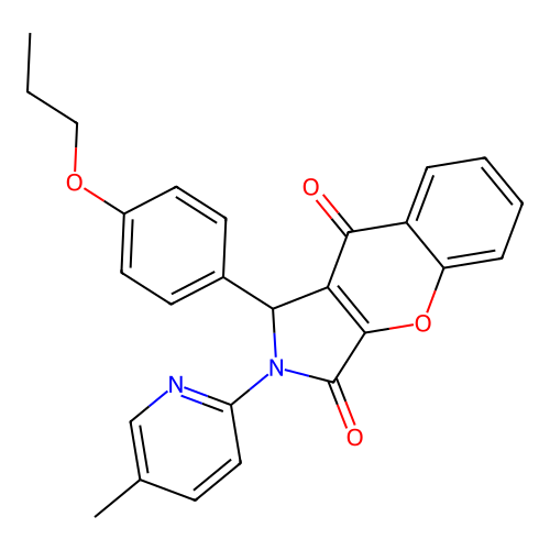 2-(5-methylpyridin-2-yl)-1-(4-propoxyphenyl)-1,2-dihydrochromeno[2,3-c]pyrrole-3,9-dione structure
