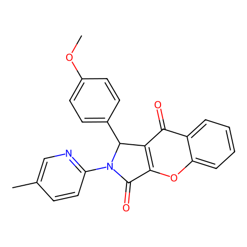 1-(4-methoxyphenyl)-2-(5-methylpyridin-2-yl)-1,2-dihydrochromeno[2,3-c]pyrrole-3,9-dione structure
