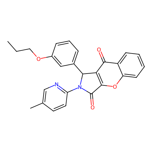 2-(5-methylpyridin-2-yl)-1-(3-propoxyphenyl)-1,2-dihydrochromeno[2,3-c]pyrrole-3,9-dione structure