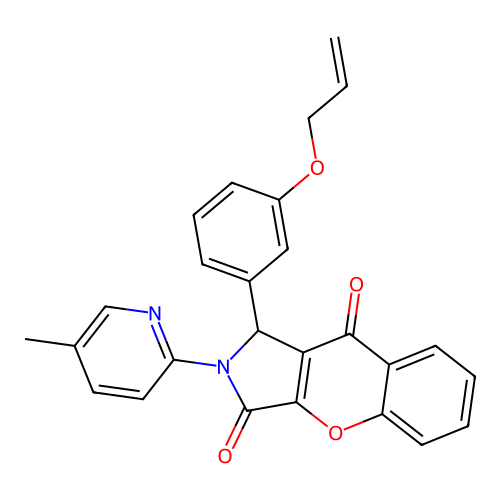 2-(5-methylpyridin-2-yl)-1-(3-prop-2-enoxyphenyl)-1H-chromeno[2,3-c]pyrrole-3,9-dione structure