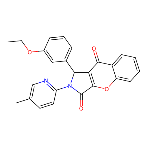 1-(3-ethoxyphenyl)-2-(5-methylpyridin-2-yl)-1,2-dihydrochromeno[2,3-c]pyrrole-3,9-dione structure