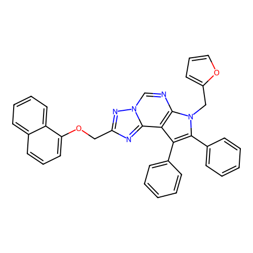 [7-(2-FURYLMETHYL)-8,9-DIPHENYL-7H-PYRROLO[3,2-E][1,2,4]TRIAZOLO[1,5-C]PYRIMIDIN-2-YL]METHYL (1-NAPHTHYL) ETHER structure