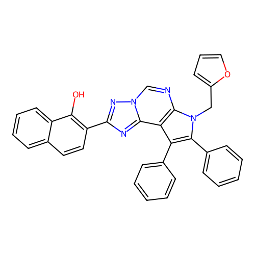 C34H23N5O2 structure