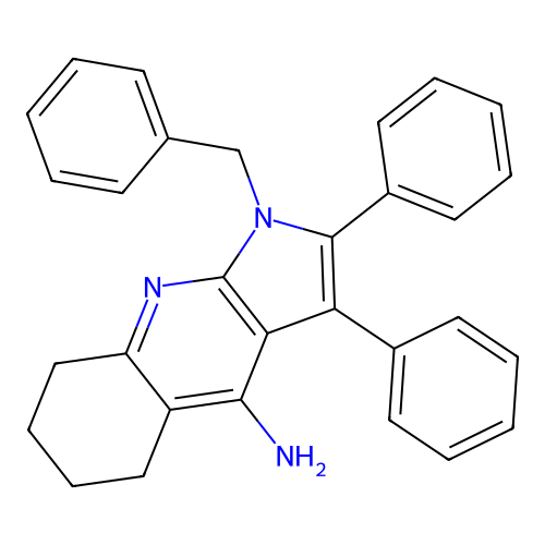 1-benzyl-2,3-diphenyl-5,6,7,8-tetrahydro-1H-pyrrolo[2,3-b]quinolin-4-amine structure