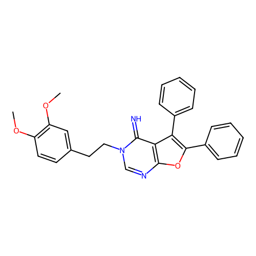 3-(3,4-Dimethoxyphenethyl)-5,6-diphenylfuro[2,3-D]pyrimidin-4(3H)-imine structure