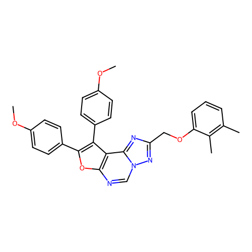 [8,9-BIS(4-METHOXYPHENYL)FURO[3,2-E][1,2,4]TRIAZOLO[1,5-C]PYRIMIDIN-2-YL]METHYL (2,3-DIMETHYLPHENYL) ETHER structure