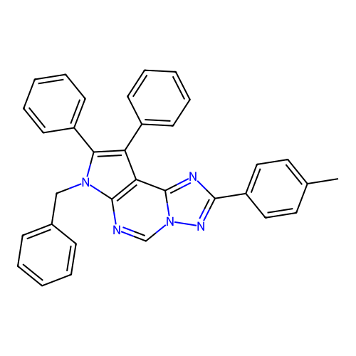 7-benzyl-2-(4-methylphenyl)-8,9-diphenyl-7H-pyrrolo[3,2-e][1,2,4]triazolo[1,5-c]pyrimidine structure
