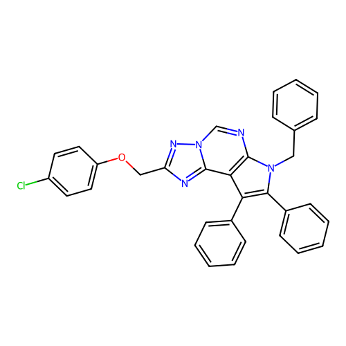 (7-BENZYL-8,9-DIPHENYL-7H-PYRROLO[3,2-E][1,2,4]TRIAZOLO[1,5-C]PYRIMIDIN-2-YL)METHYL (4-CHLOROPHENYL) ETHER structure