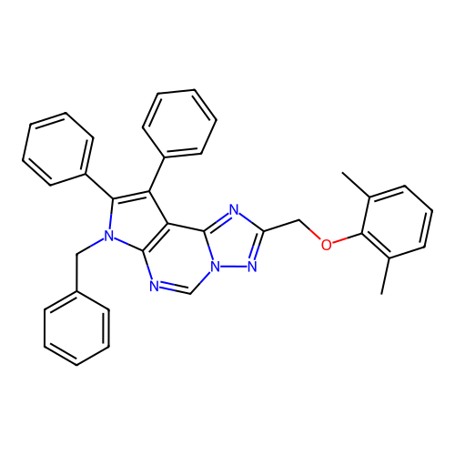 (7-BENZYL-8,9-DIPHENYL-7H-PYRROLO[3,2-E][1,2,4]TRIAZOLO[1,5-C]PYRIMIDIN-2-YL)METHYL (2,6-DIMETHYLPHENYL) ETHER structure