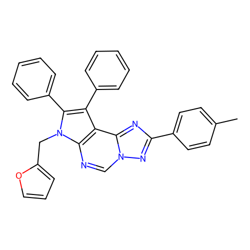 7-(2-FURYLMETHYL)-2-(4-METHYLPHENYL)-8,9-DIPHENYL-7H-PYRROLO[3,2-E][1,2,4]TRIAZOLO[1,5-C]PYRIMIDINE structure