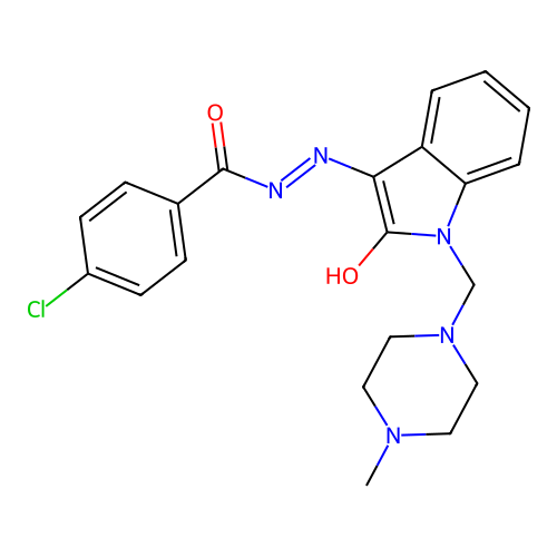 (Z)-4-chloro-N'-(1-((4-methylpiperazin-1-yl)methyl)-2-oxoindolin-3-ylidene)benzohydrazide structure