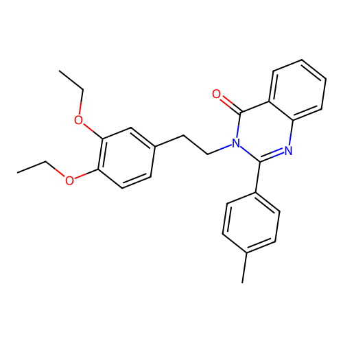 3-[2-(3,4-diethoxyphenyl)ethyl]-2-(4-methylphenyl)quinazolin-4(3H)-one structure