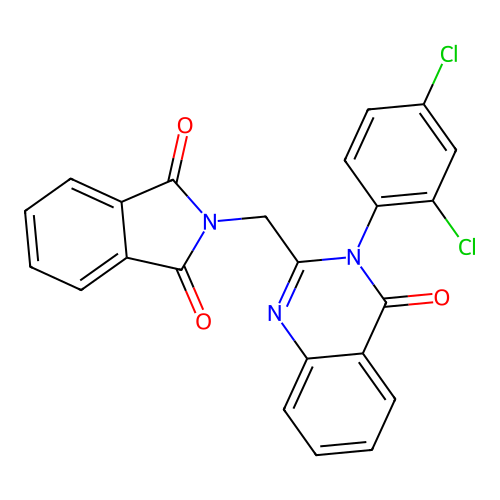 2-((3-(2,4-dichlorophenyl)-4-oxo-3,4-dihydroquinazolin-2-yl)methyl)isoindoline-1,3-dione structure