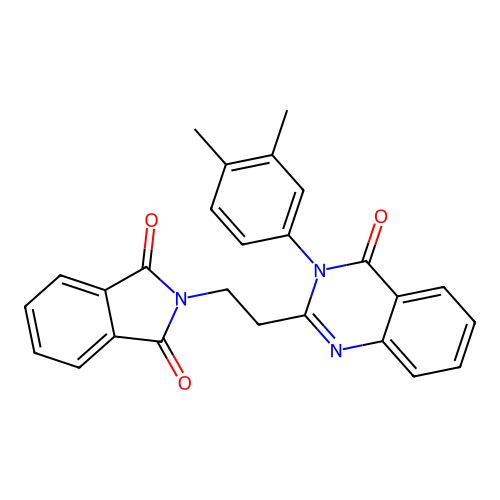 2-[2-[3-(3,4-dimethylphenyl)-4-oxo-quinazolin-2-yl]ethyl]isoindole-1,3-dione structure