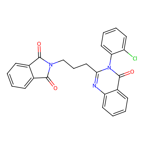 2-[3-[3-(2-chlorophenyl)-4-oxoquinazolin-2-yl]propyl]isoindole-1,3-dione structure