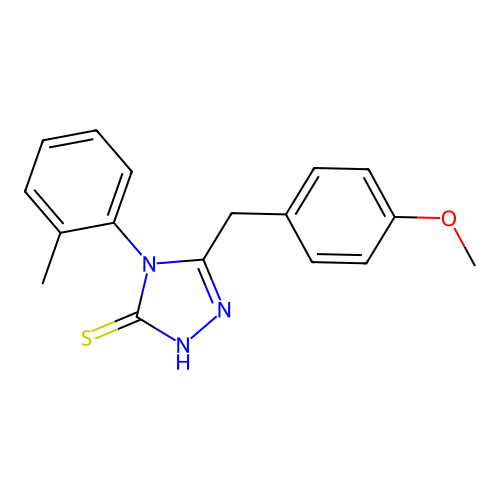 5-(4-methoxybenzyl)-4-(2-methylphenyl)-4H-1,2,4-triazole-3-thiol structure