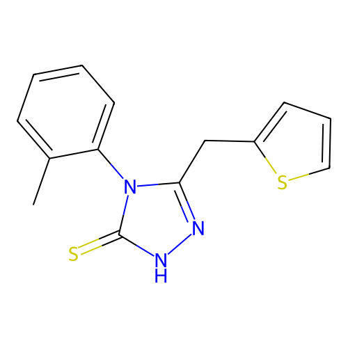 5-Thiophen-2-ylmethyl-4-o-tolyl-4H-[1,2,4]triazole-3-thiol structure
