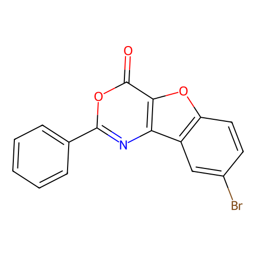 8-bromo-2-phenyl-4H-[1]benzofuro[3,2-d][1,3]oxazin-4-one structure