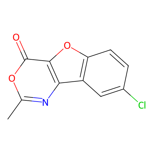 8-chloro-2-methyl-4H-[1]benzofuro[3,2-d][1,3]oxazin-4-one structure