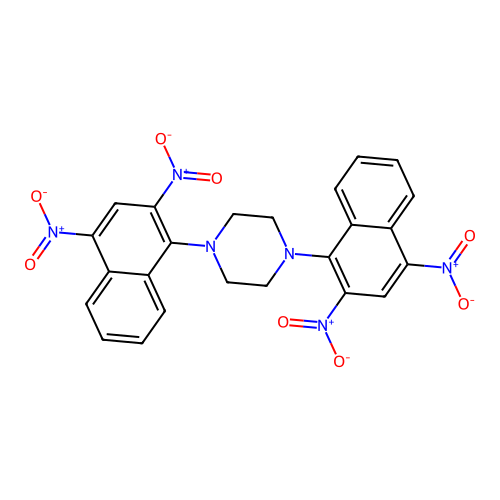 1,4-Bis(2,4-dinitronaphthalen-1-yl)piperazine structure