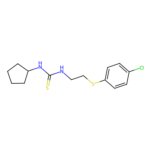 1-{2-[(4-Chlorophenyl)sulfanyl]ethyl}-3-cyclopentylthiourea structure