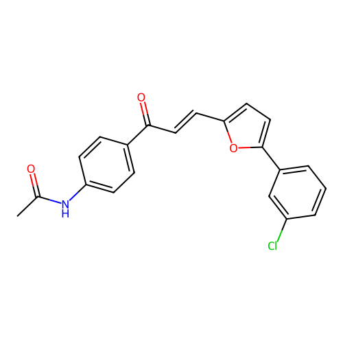 N-{4-[(2E)-3-[5-(3-Chlorophenyl)furan-2-YL]prop-2-enoyl]phenyl}acetamide structure