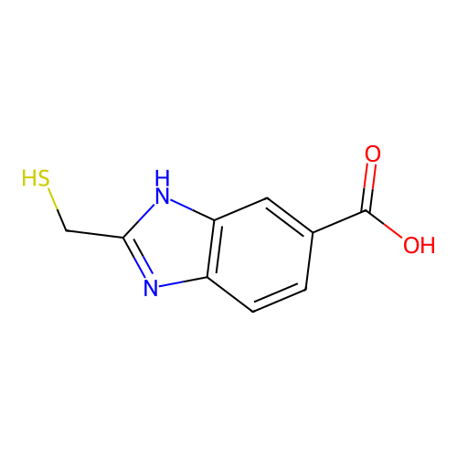2-(sulfanylmethyl)-3H-benzimidazole-5-carboxylic acid structure