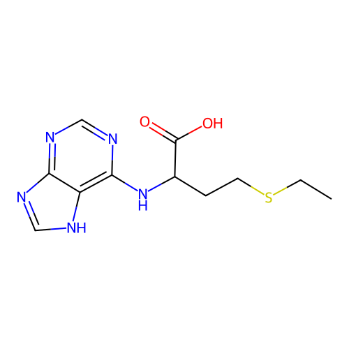 4-(Ethylsulfanyl)-2-(7H-purin-6-ylamino)butanoic acid structure