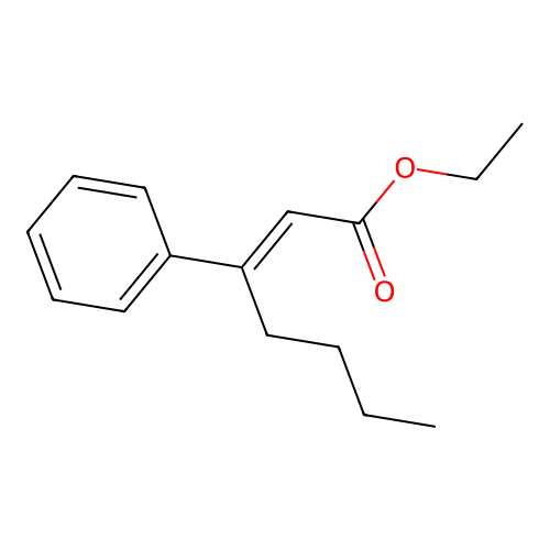 Ethyl 3-phenylhept-2-enoate structure