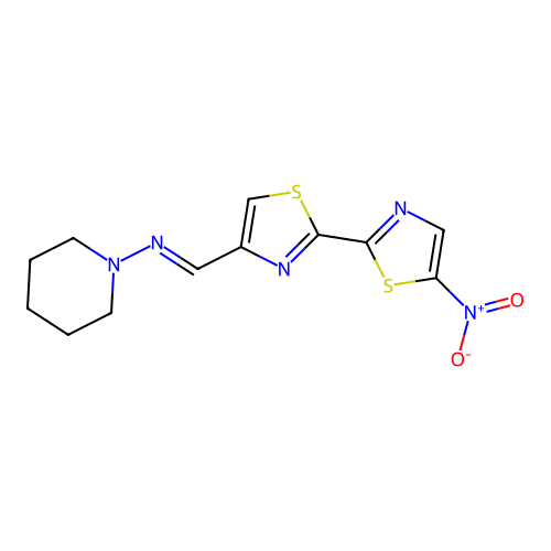 1-Piperidinamine, N-((5'-nitro(2,2'-bithiazol)-4-yl)methylene)- structure